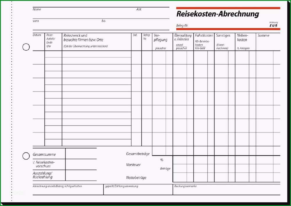 reisekostenabrechnung vorlage 2016