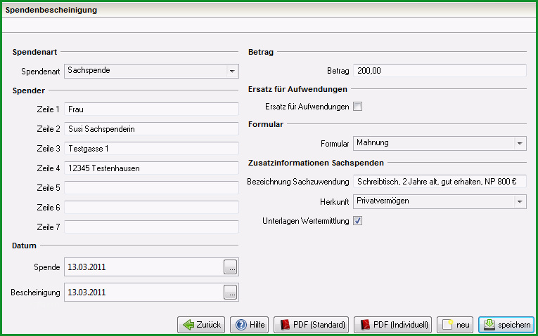 index title=Spendenbescheinigung