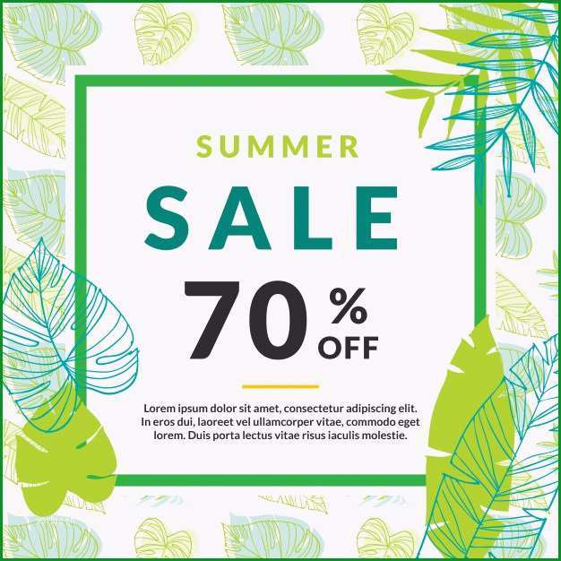 summer sale banner vorlage mit palmblattern