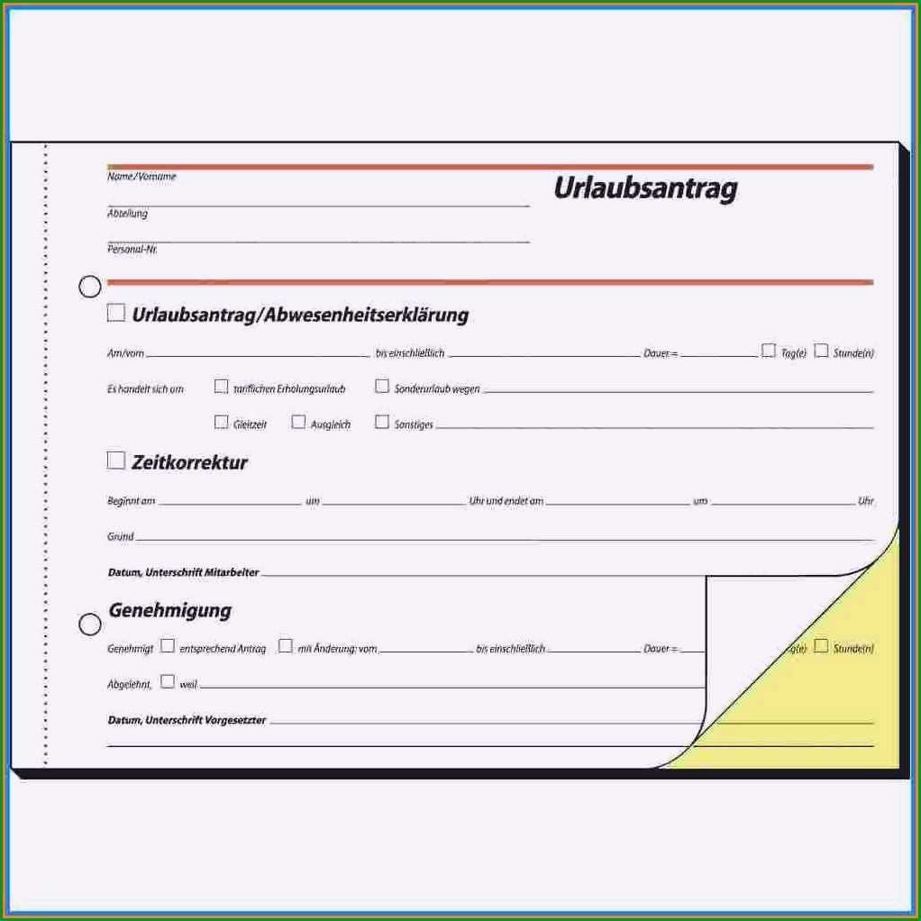 urlaubsschein vorlage