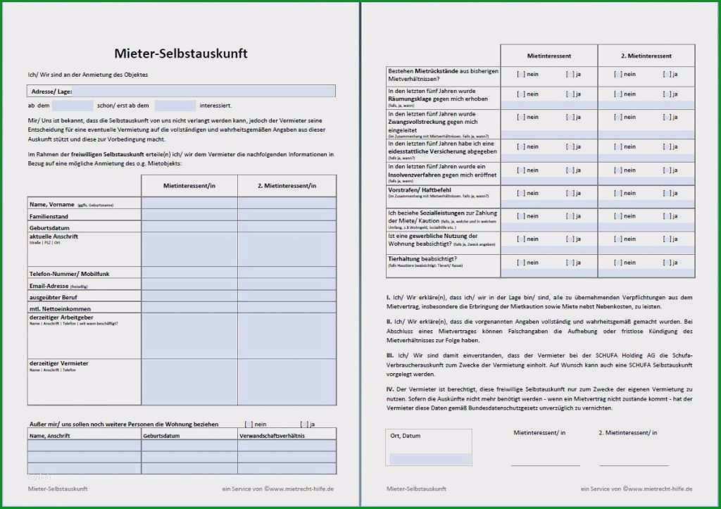 freiwillige mietburgschaft vorlage