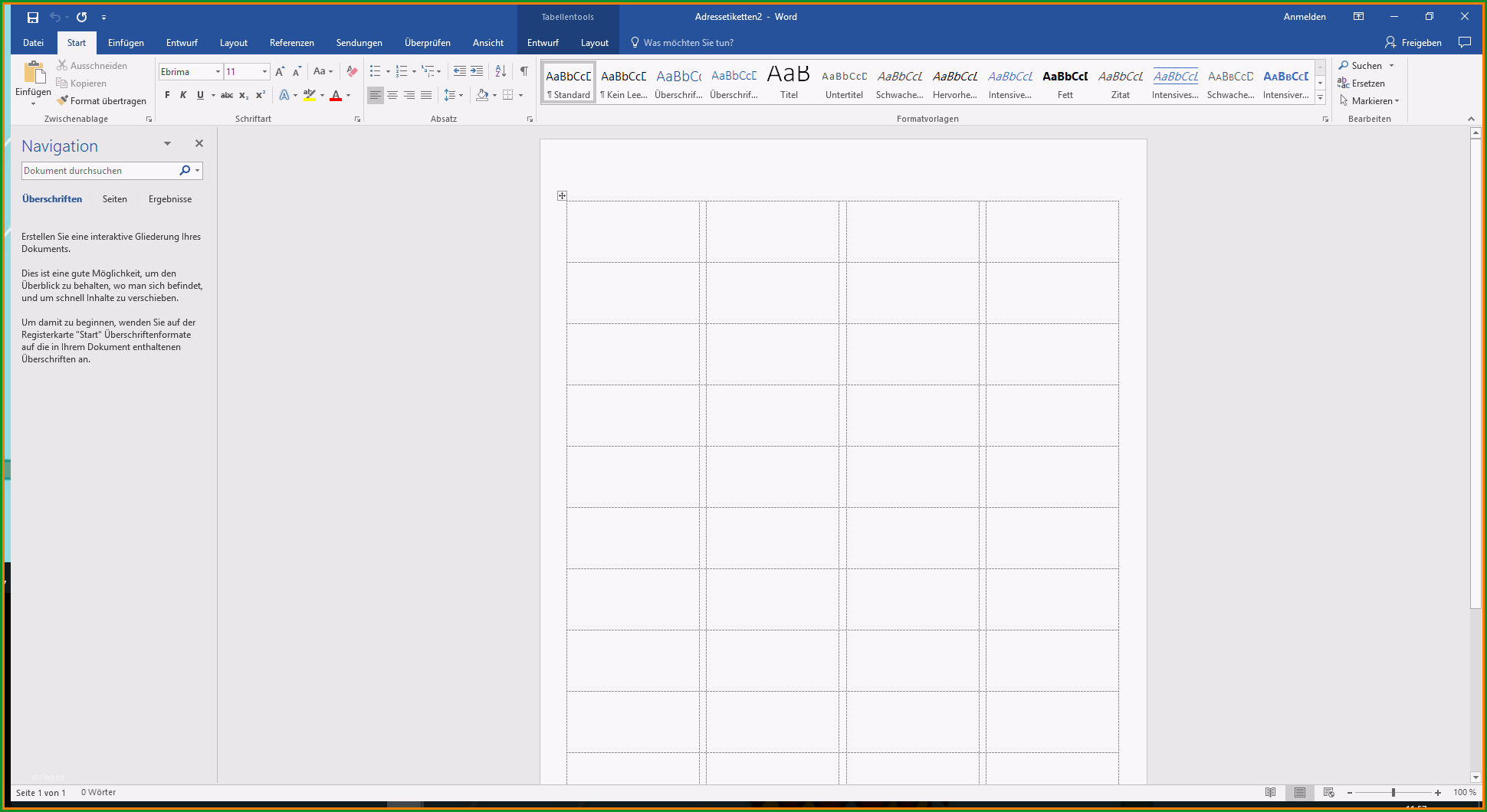 12 etiketten erstellen word