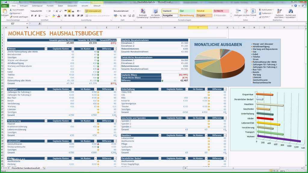 12 haushaltsbuch excel vorlage kostenlos