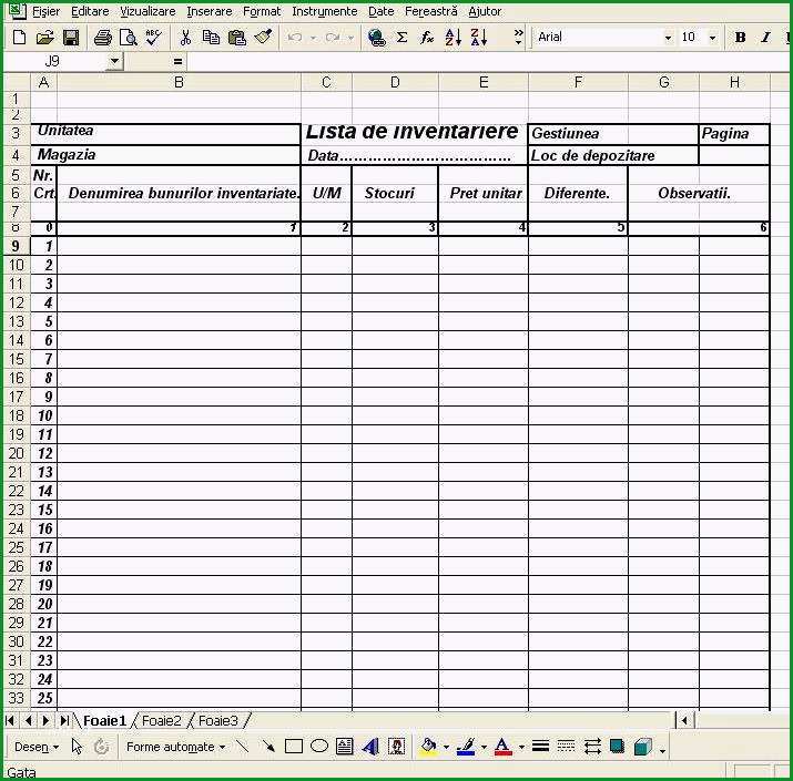 15 lista inventar model