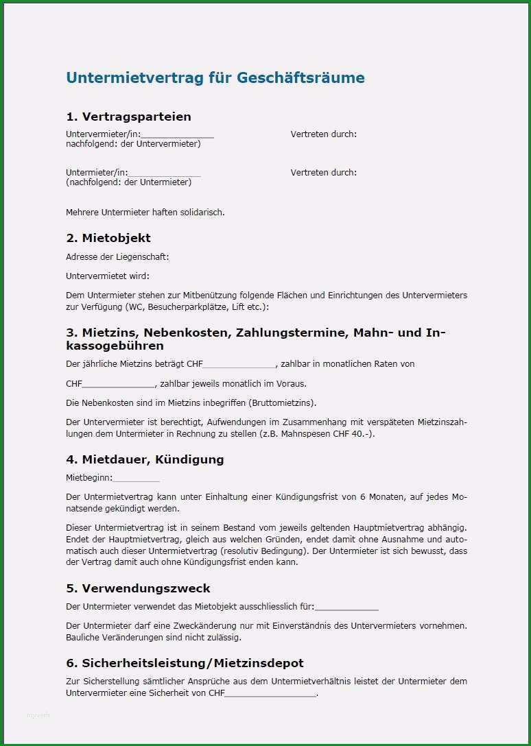 15 untermietvertrag vorlage pdf