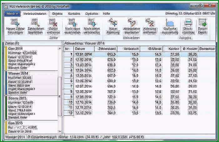 zahlerstande excel vorlage