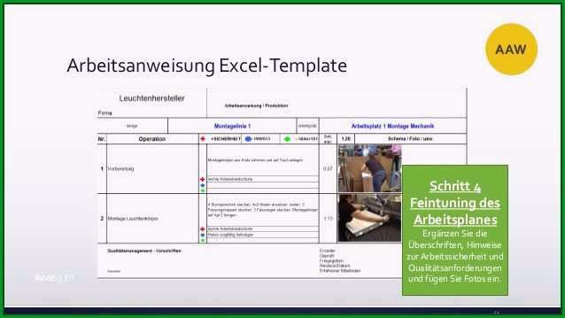 arbeitsanweisung erstellen vorlage