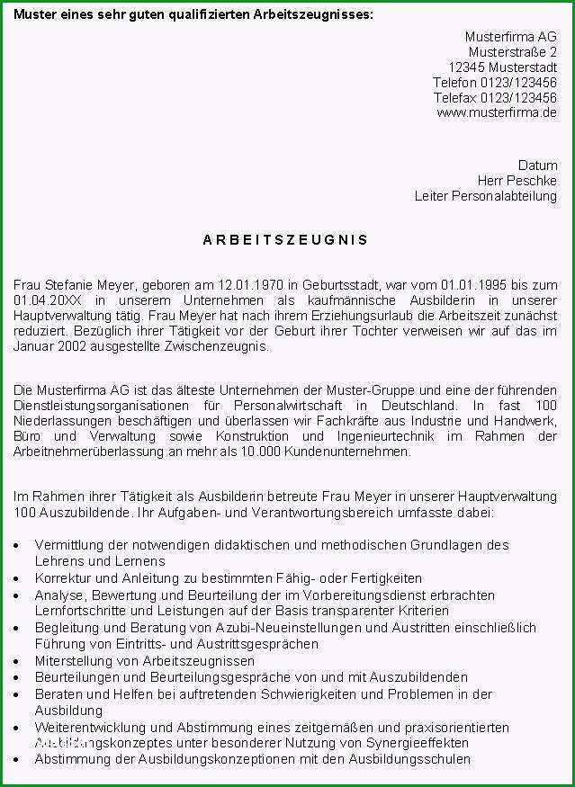 qualifiziertes arbeitszeugnis vorlage kostenlos