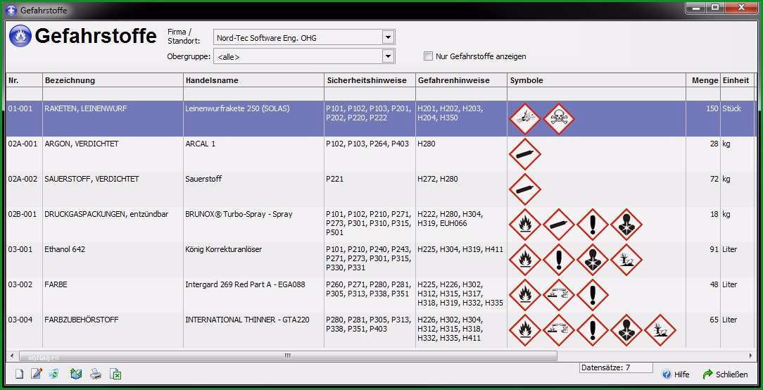 gefahrstoffkataster vorlage excel