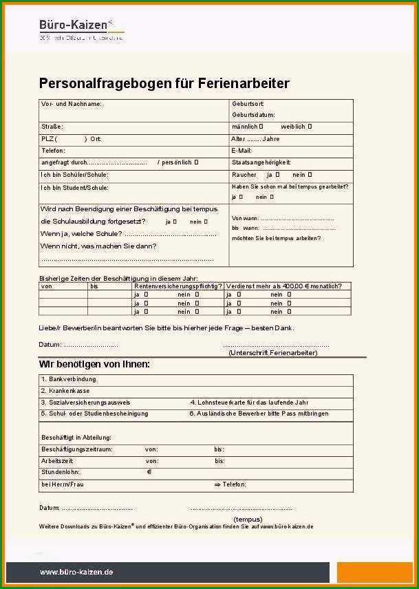 9 personalfragebogen vorlage