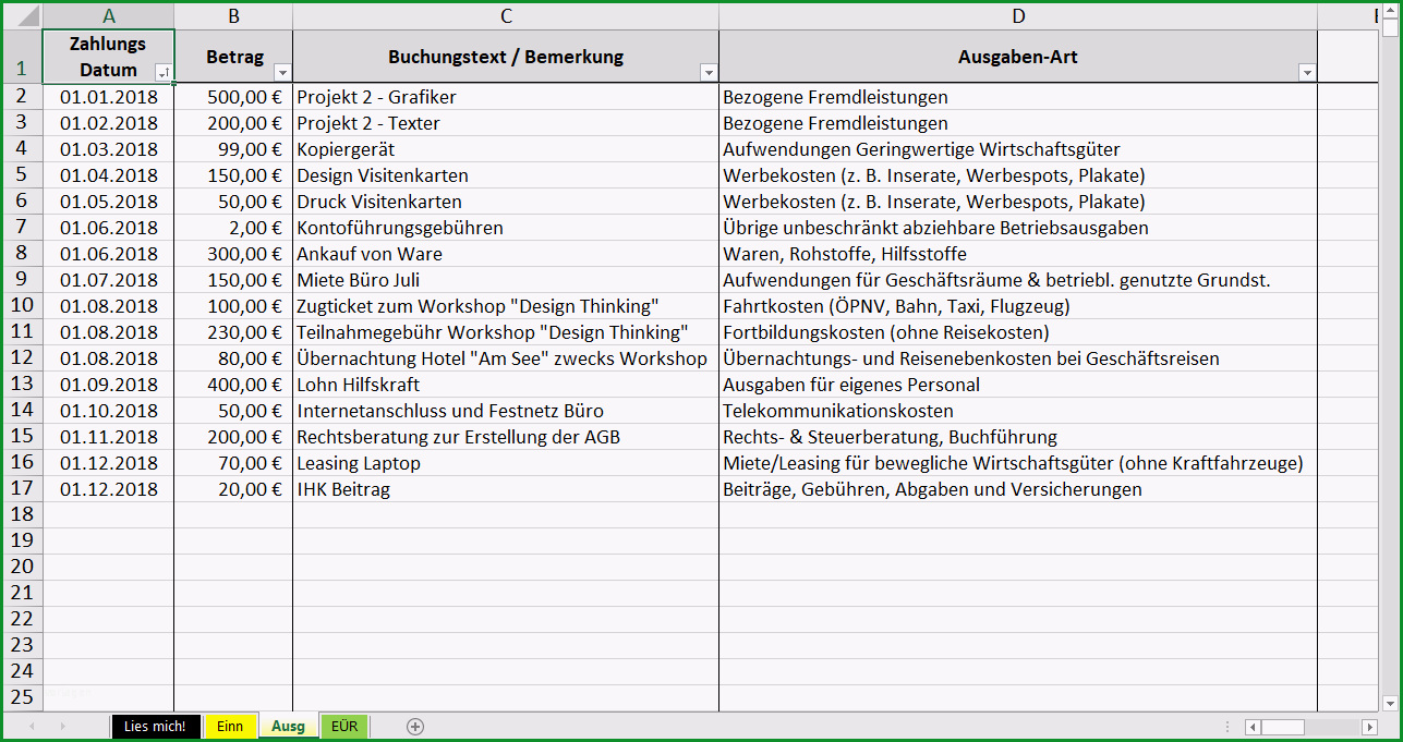 anleitung jahresabschluss einzelunternehmer einnahmenueberschussrechnung