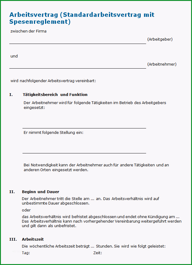 184 Arbeitsvertrag Spesenreglement