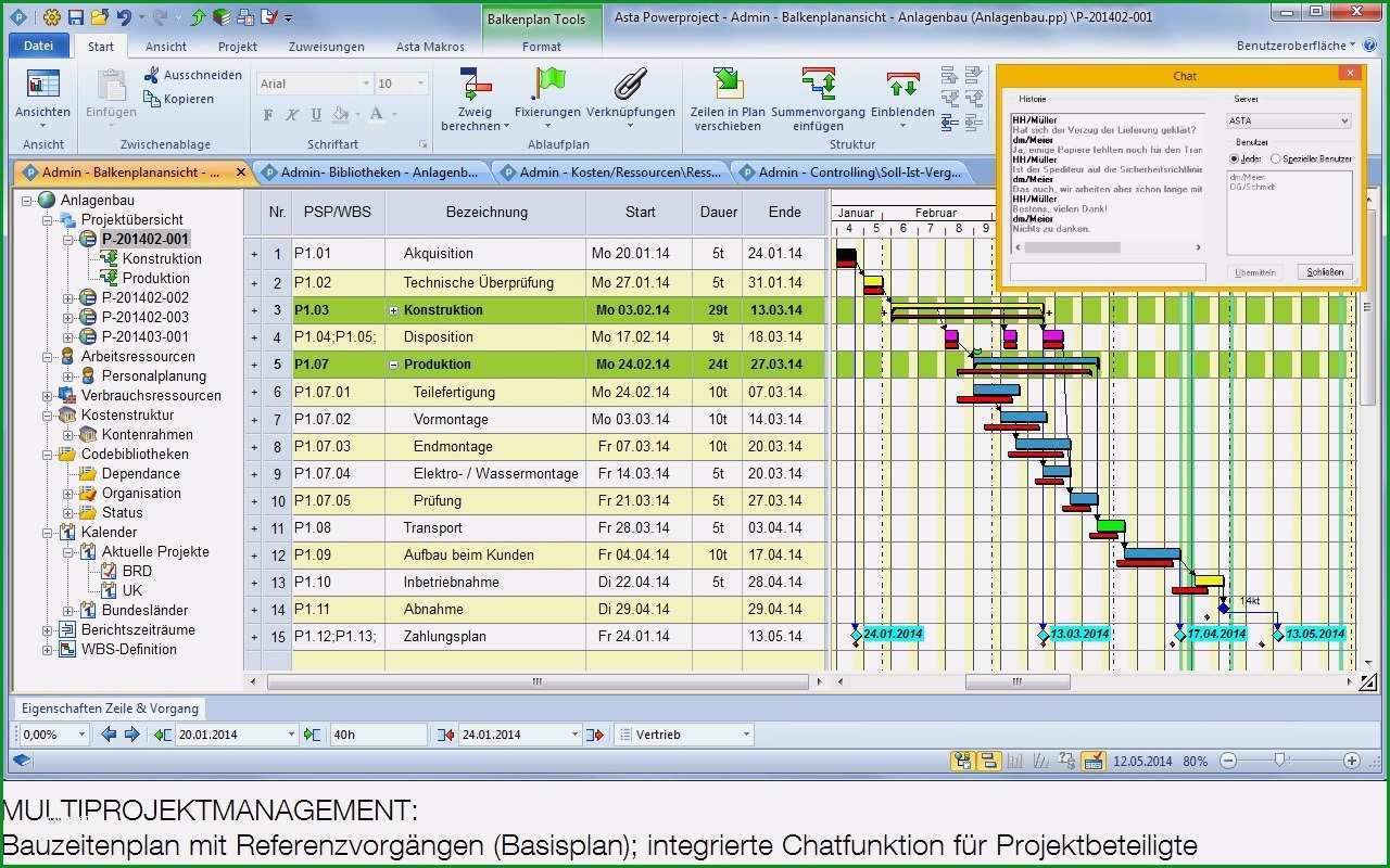 bauzeitenplan excel