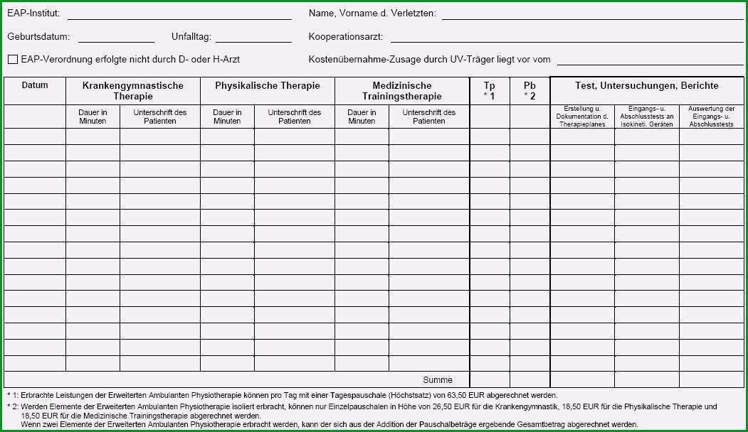befund physiotherapie vorlage wunderbar eap anforderungen