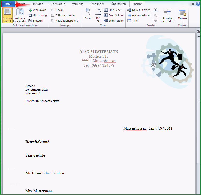 briefkopf mit microsoft word erstellen 2