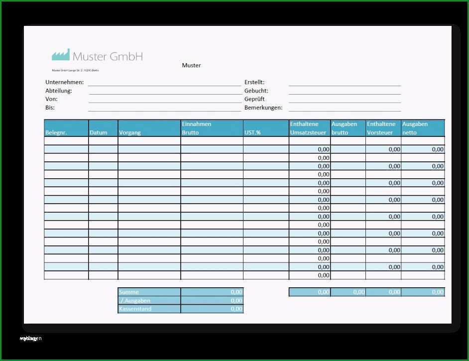 eigenbeleg vorlage excel hubsch kassenbuch vorlage als excel and pdf kostenlos en