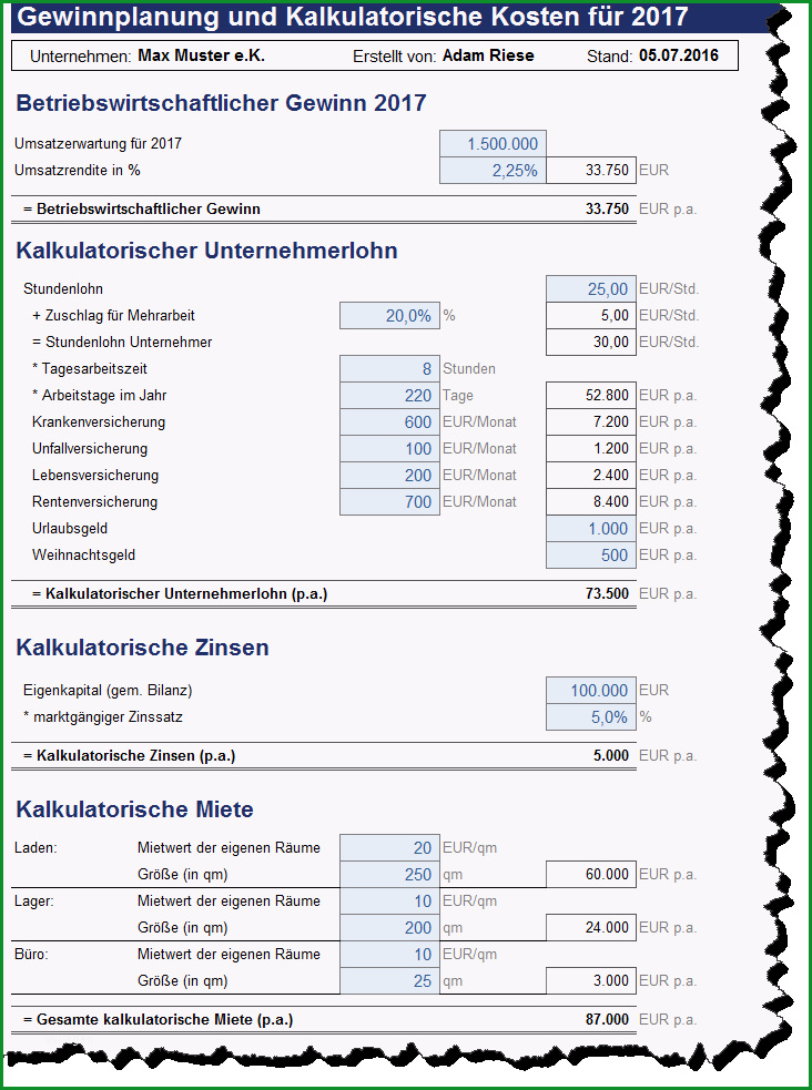 excel preiskalkulation im handel