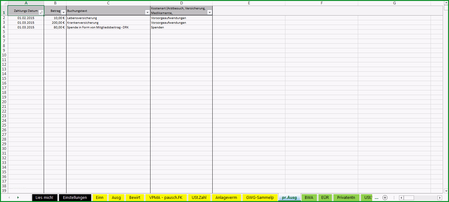 einnahmenueberschussrechnung vorlage excel openoffice