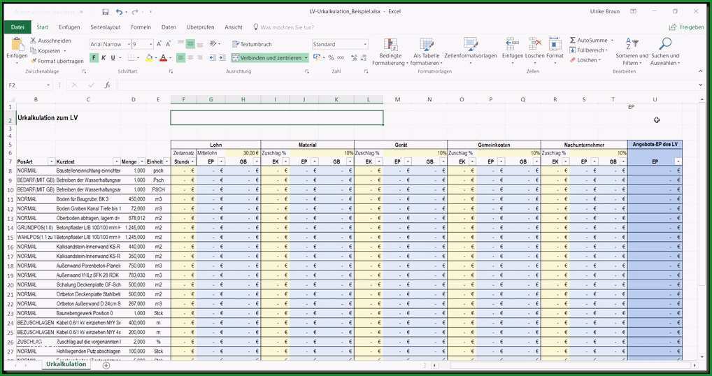 excel vorlage erstellen gaeb ausschreibungen export gaeb in excel