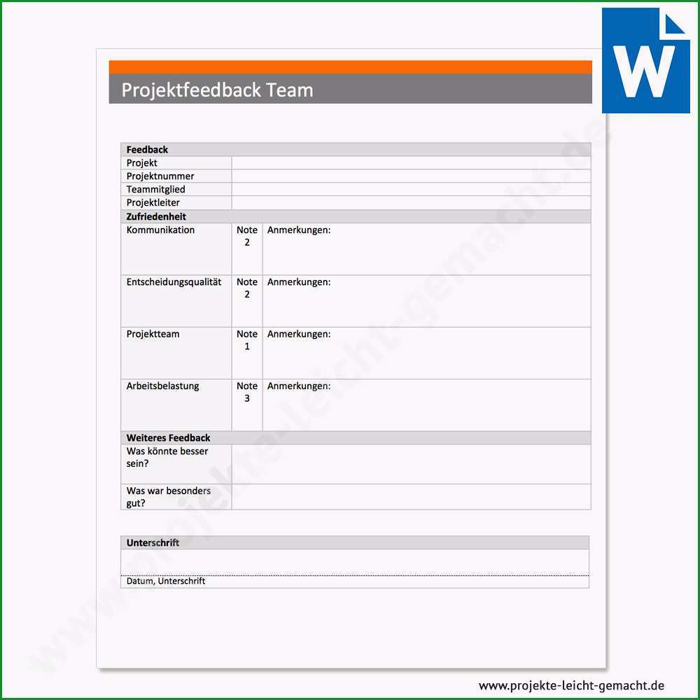 feedbackbogen vorlage word