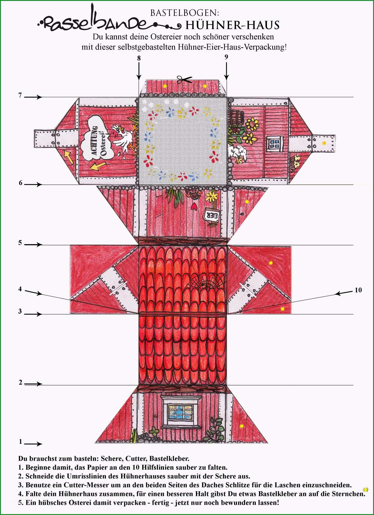 haus basteln aus papier vorlage