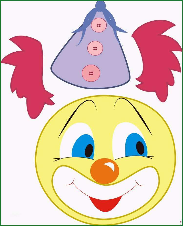 clown basteln kindern fasching vorlage