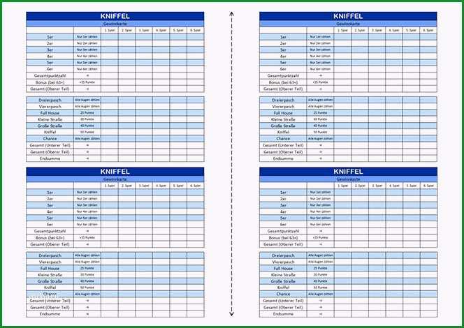 kniffel vorlage excel pdf