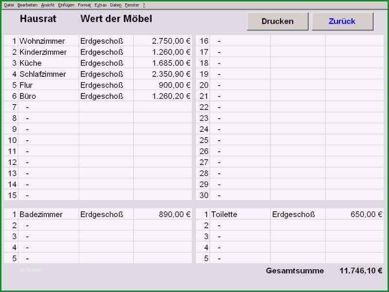 kostenaufstellung renovierung bank vorlage