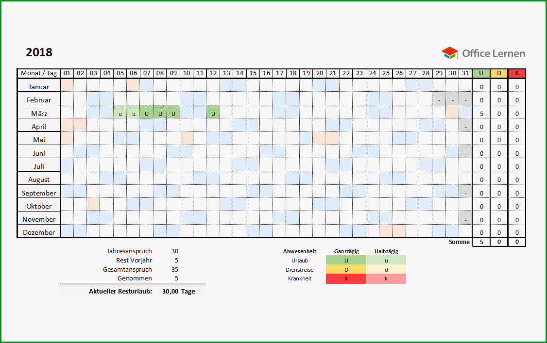 excel kostenlose urlaubsplaner vorlagen