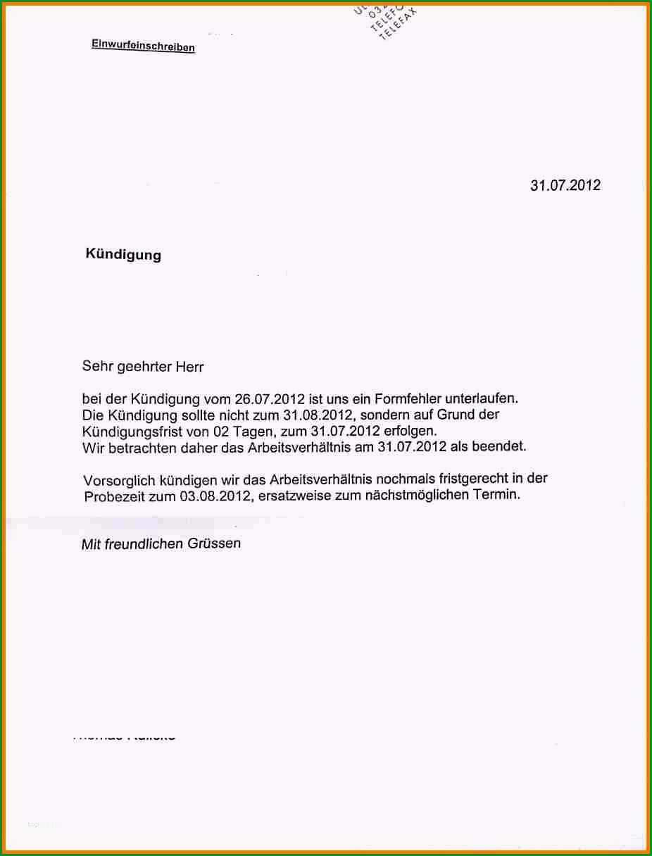 kundigungsschreiben in der probezeit arbeitnehmer vorlage kostenlos best of 10 kundigung muster arbeitsvertrag analysis templated