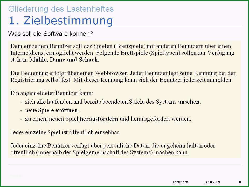 Einzahl Lastenheft Vorlage Word – Vorlagen 1001
