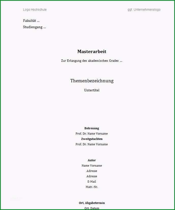 masterarbeit vorlage