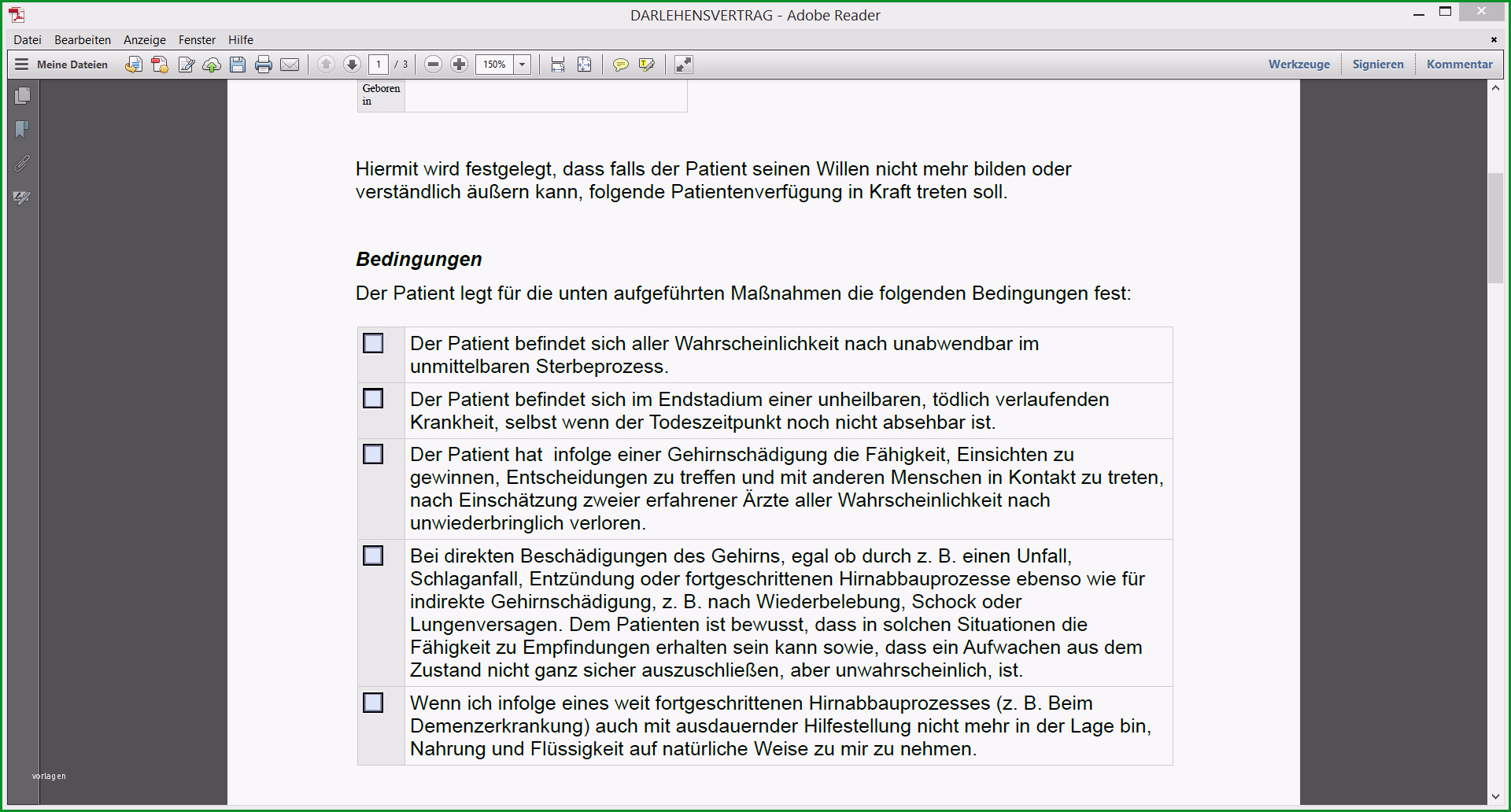 patientenverfuegung formular kostenlos