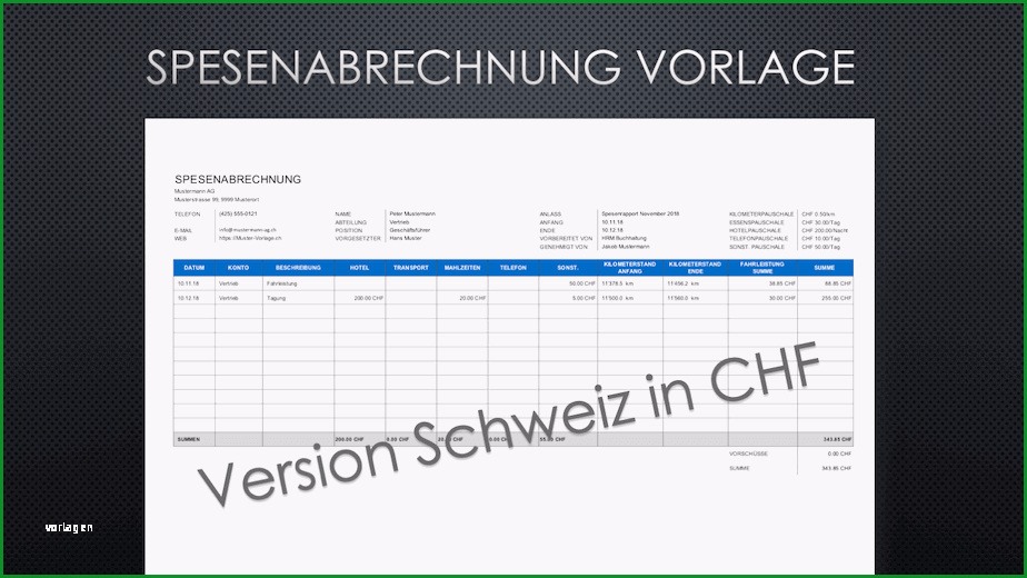 spesenabrechnung vorlage excel