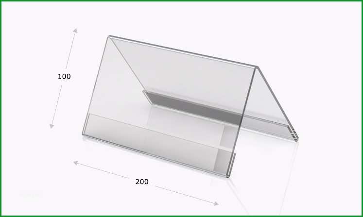 tischaufsteller in dachform acryl 200 x 100 mm 1