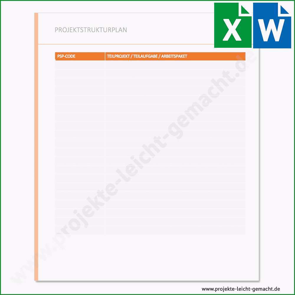 vorlage projektstrukturplan tabellarisch