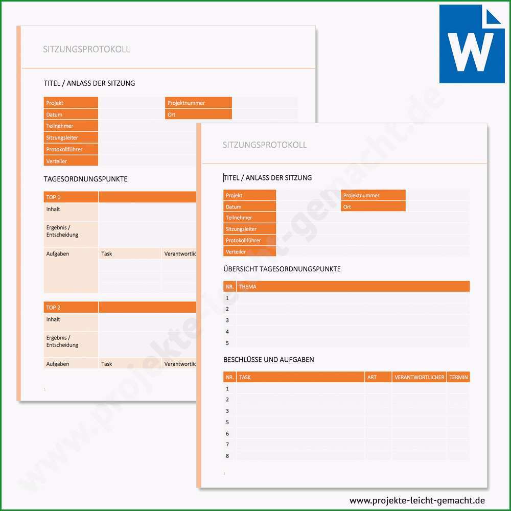 Einzahl Vorlage Sitzungsprotokoll
