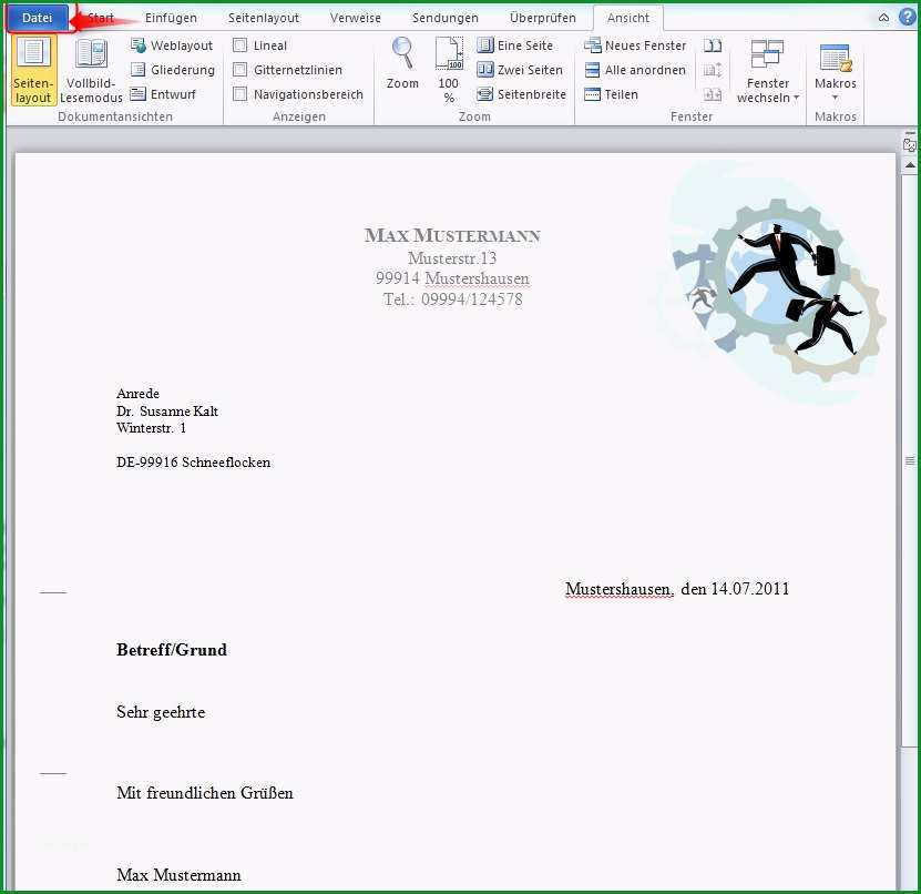 vorlage word brief briefkopf mit microsoft word erstellen 2