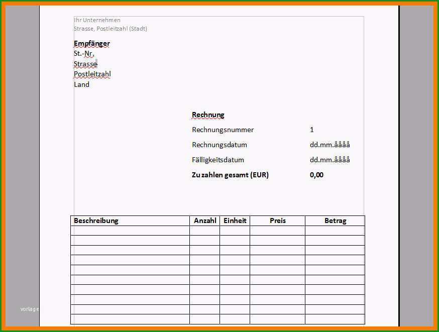 11 vorlage rechnung privat