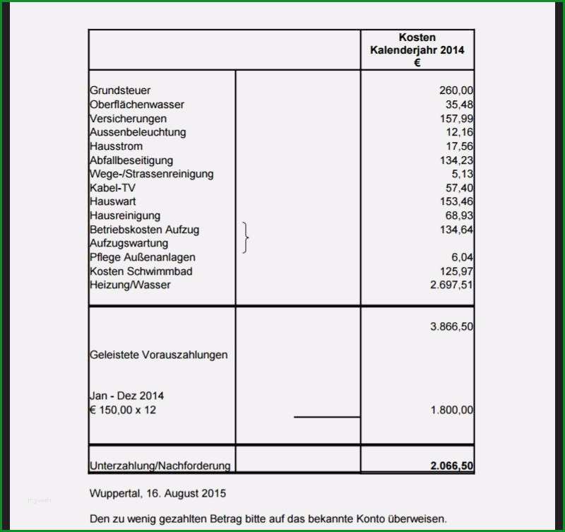 12 nebenkostenabrechnung wasser muster