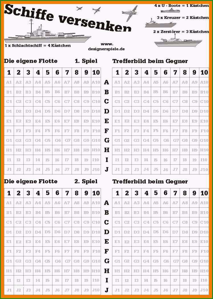 12 schiffe versenken vorlage