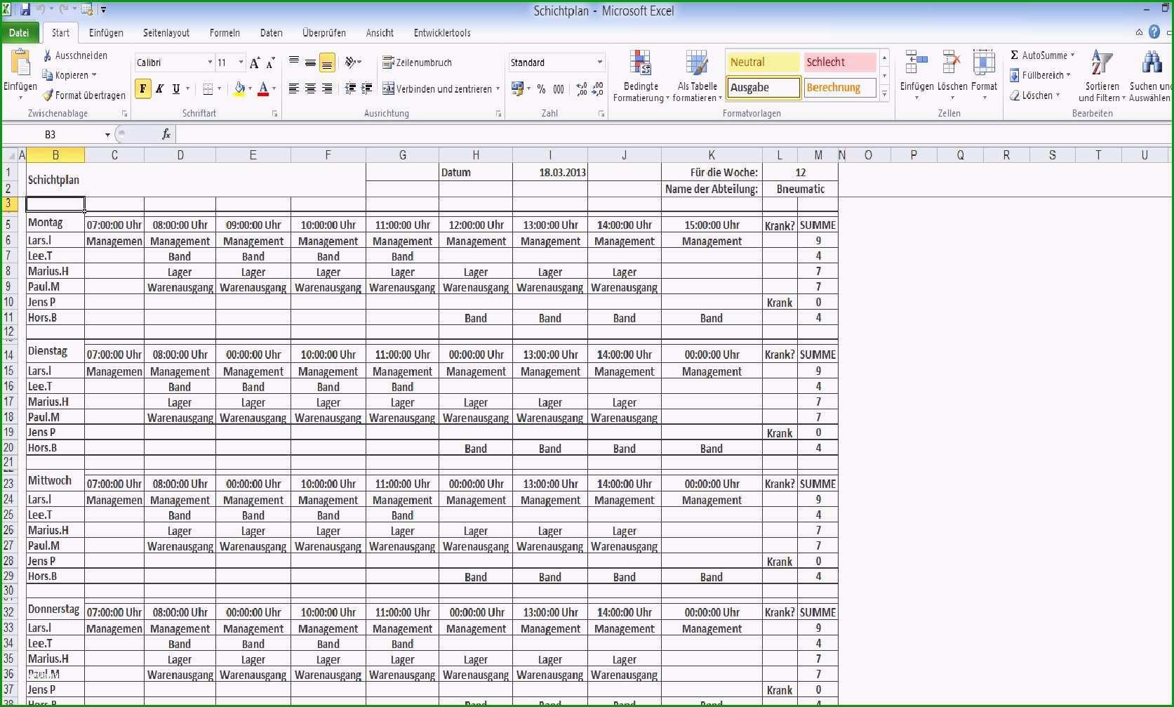 13 produktionsplanung excel vorlage