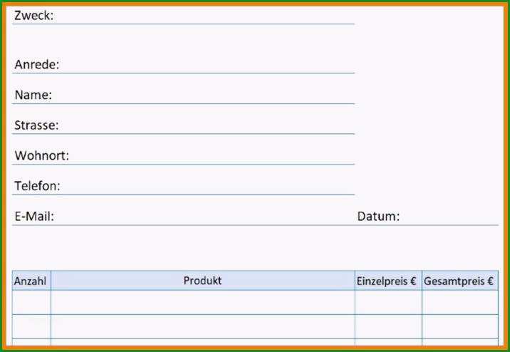 16 bestellung vorlage excel
