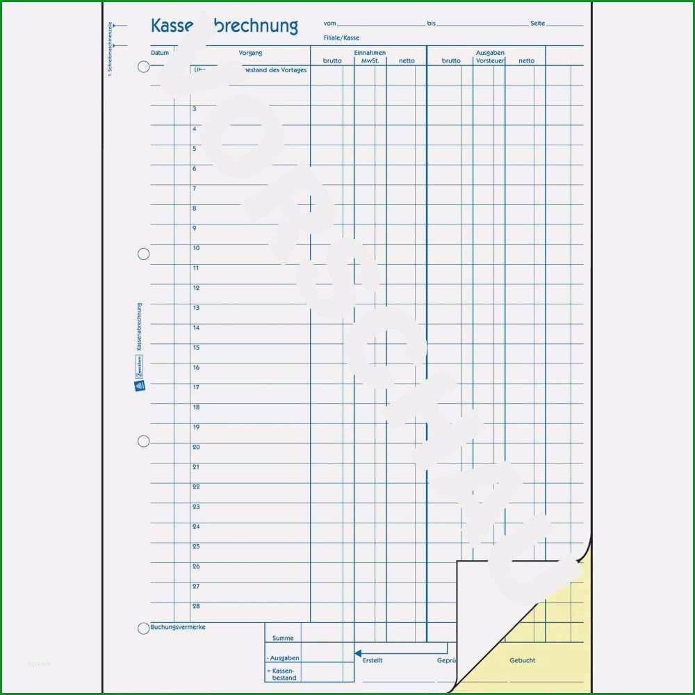 20 kassenbuch vorlage zweckform