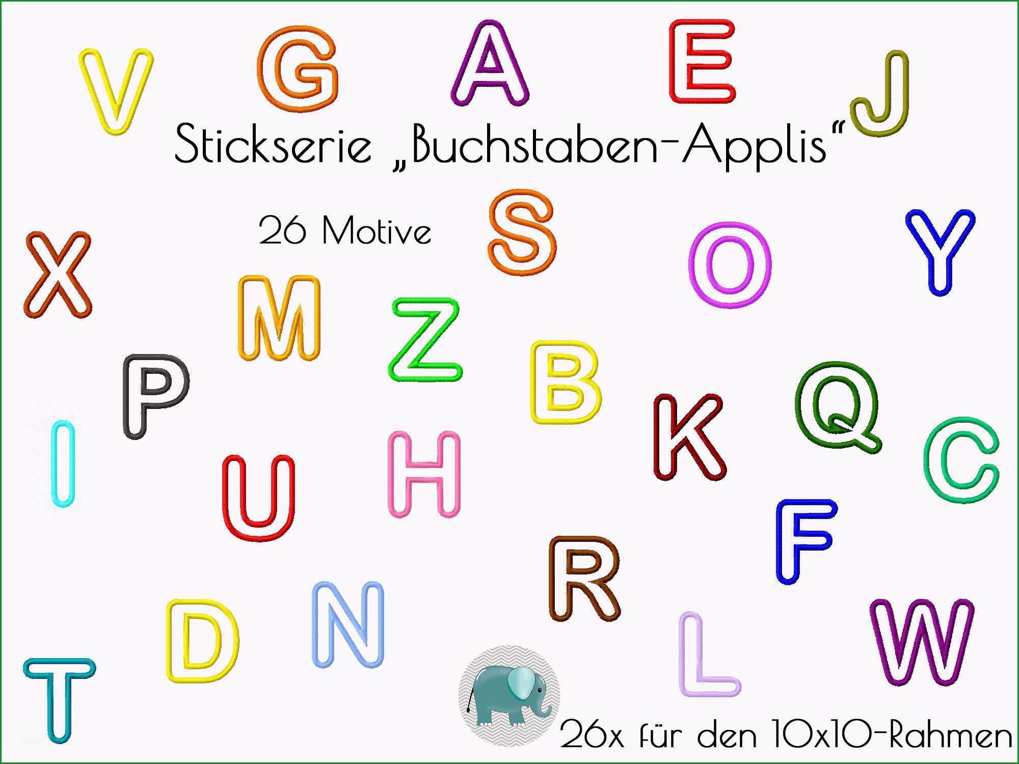 Buchstaben Applikationen als Vorlage nhen applis t