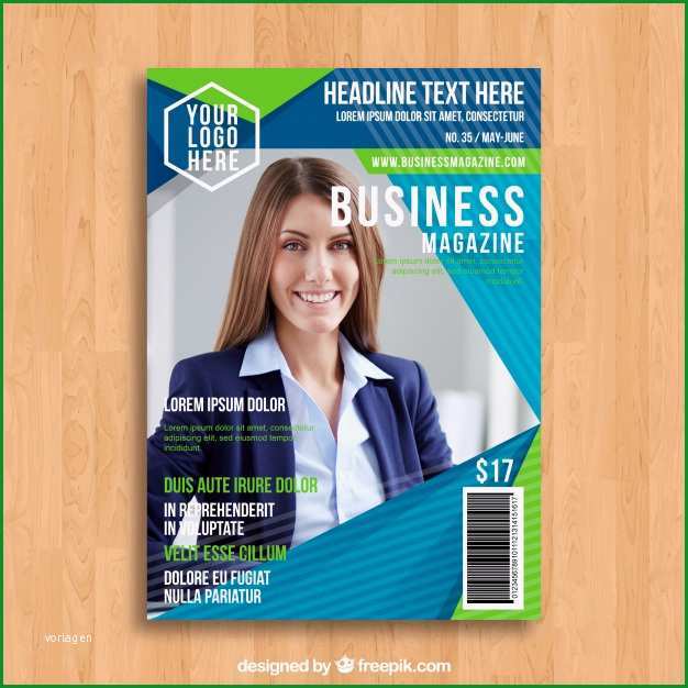 business magazin cover vorlage mit foto