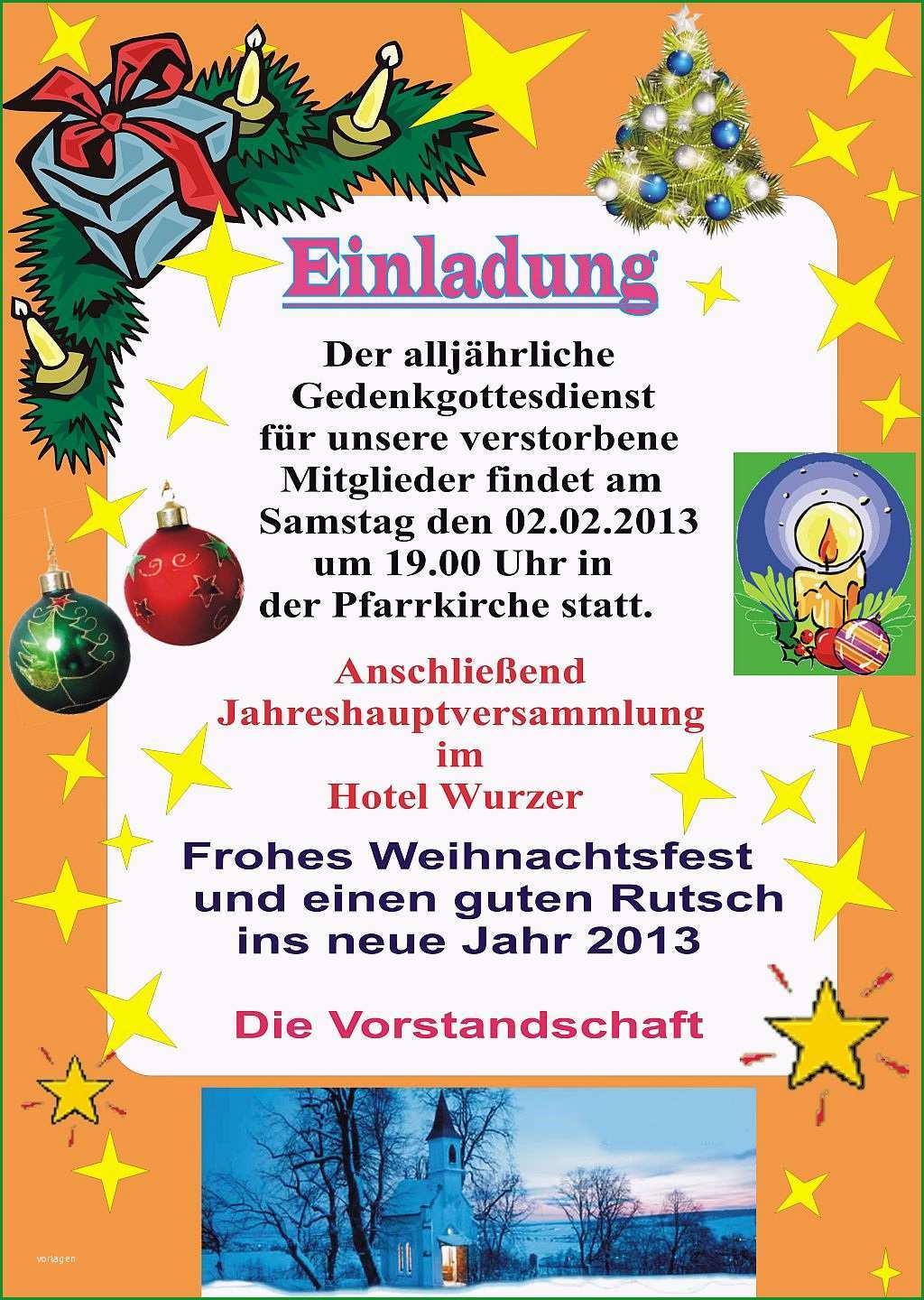 einladung weihnachtsfeier vorlage word