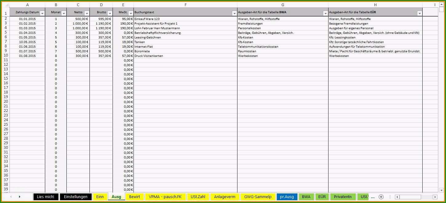 einnahmen ausgaben excel vorlage privat 6 ausgaben einnahmen tabelle