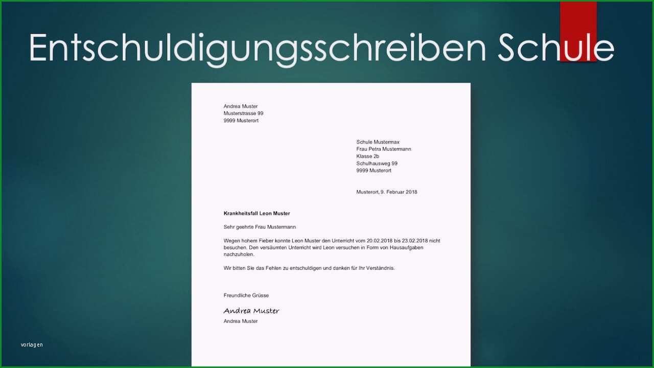 entschuldigung schule vorlage