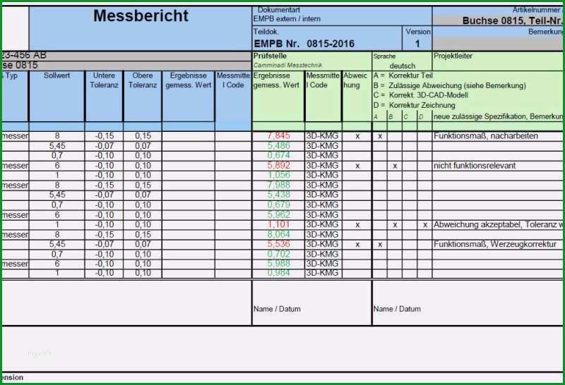 erstmusterprufbericht vda vorlage excel cool camminadi messtechnik lohnmessung im munsterland und